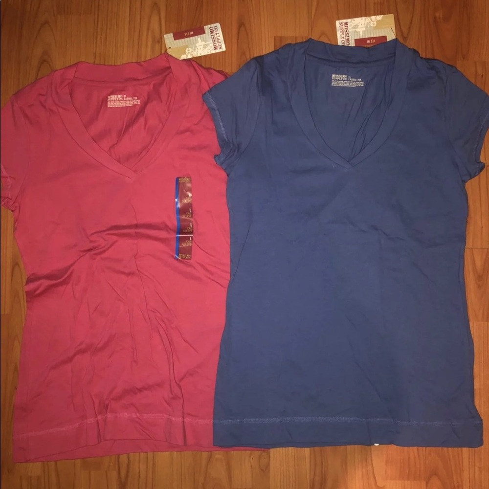 Blue And pink large plain tees